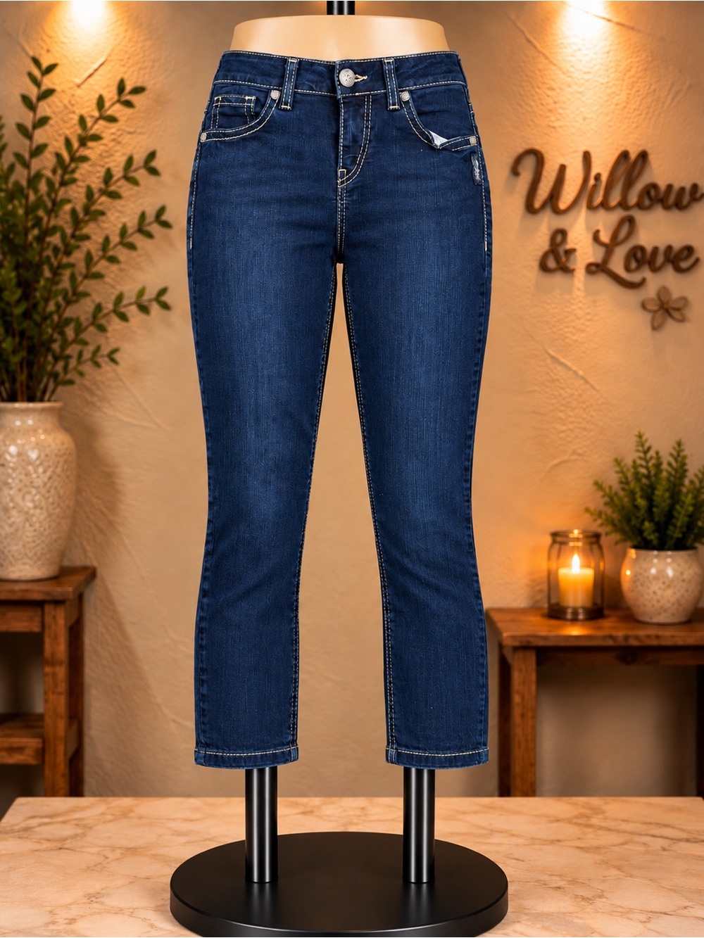 Silver Jeans Co Suki High Capri Jeans W30 L24 Dark Wash NWOT